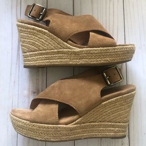 UGG Harlow Chesnut Suede Wedge Sandal